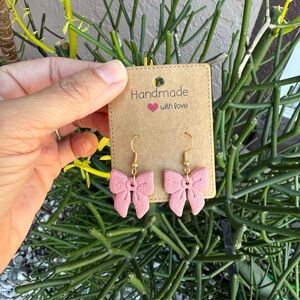Pink Bow Earrings